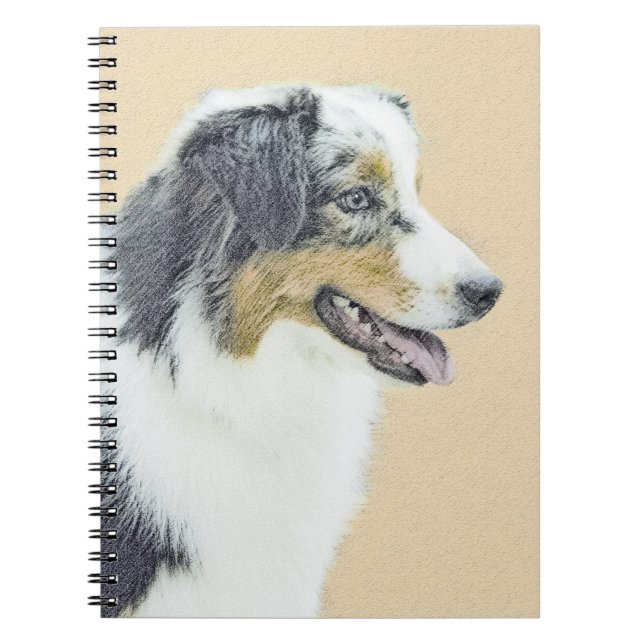Carnet Peinture de berger australien - Art original de ch (Devant)