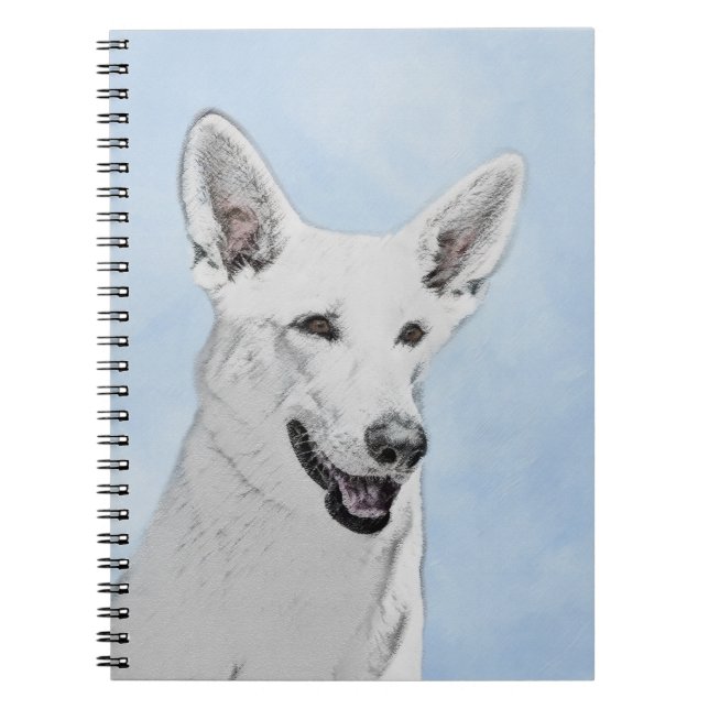 Carnet Peinture de berger blanc - jolie art original de c (Devant)