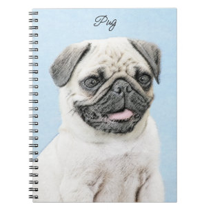 Carnet Peinture de carlin - Joli art original de chien