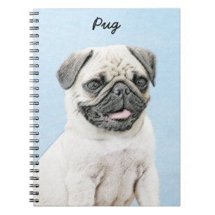 Carnet Peinture de carlin - Joli art original de chien