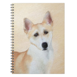 Carnet Peinture de chien de Canaan - jolie art original d