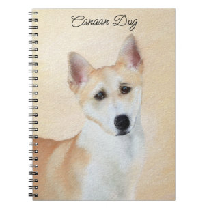 Carnet Peinture de chien de Canaan - jolie art original d