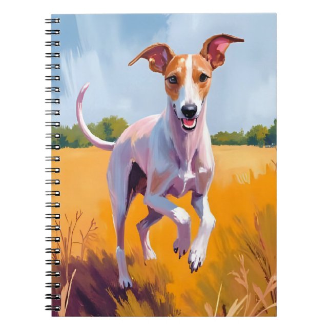 Carnet Peinture de chien lévrier italien animal de compag (Devant)