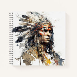 Carnet Peinture de guerrier amérindien