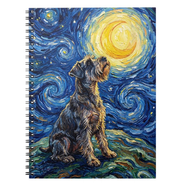 Carnet Peinture de la nuit étoilée Schnauzer (Devant)