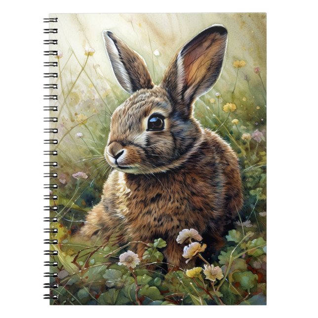 Carnet Peinture de lapin mignon trèfle  (Devant)