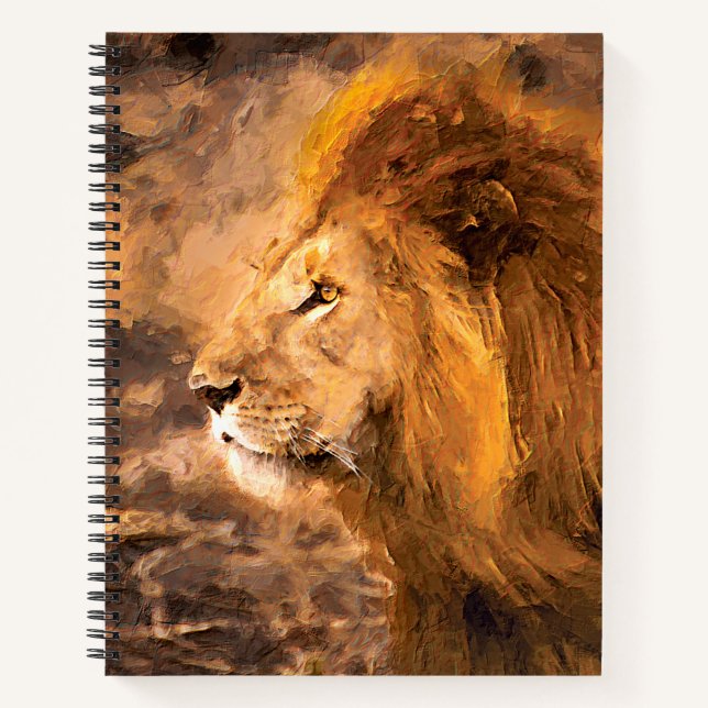 Carnet Peinture de lion Art roi d'or (Devant)