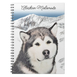 Carnet Peinture de malamut en Alaska - jolie art original