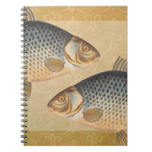 Carnet peinture de pêche de carpe dessin d'eau douce