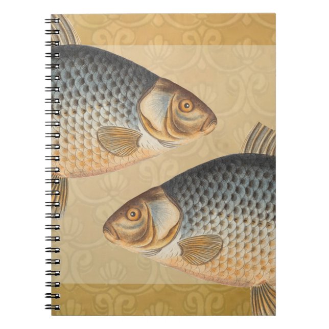 Carnet peinture de pêche de carpe dessin d'eau douce  (Devant)
