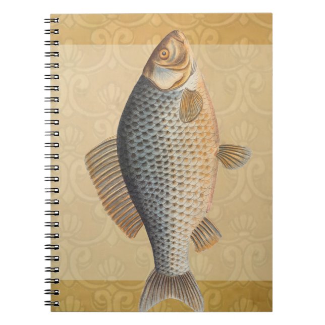 Carnet peinture de pêche de carpe dessin d'eau douce  (Devant)