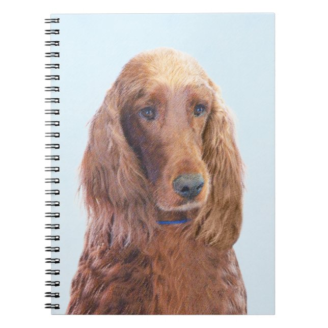 Carnet Peinture de Setter irlandais - Joli art original d (Devant)