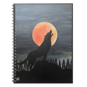 Carnet Peinture de silhouette de loup par Alfred Fox