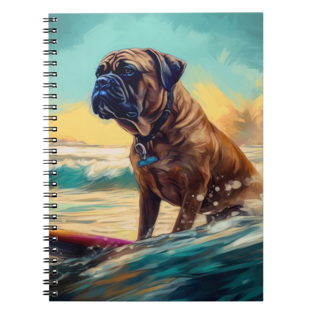 Carnet Peinture de Surf sur la Plage de Bullmastiff (Devant)