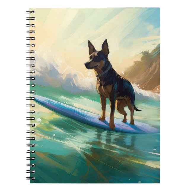 Carnet Peinture de Surf sur Plage de Kelpie Australien (Devant)