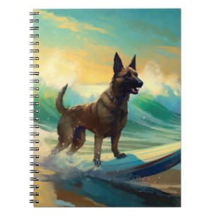 Carnet Peinture de Surf sur Plage Malinois Belge