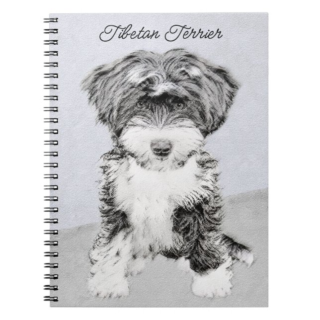 Carnet Peinture de Terrier Tibétain - Art Original de Chi (Devant)