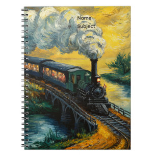 Carnet Peinture de train à vapeur vintage