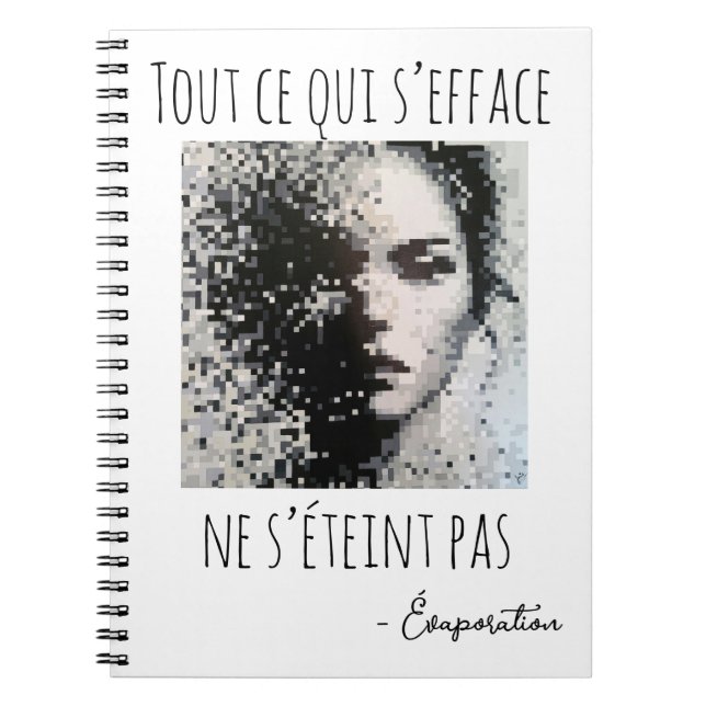 Carnet Peinture de visage noir et blanc pixelisée  (Devant)