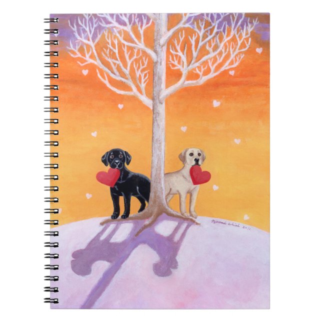 Carnet Peinture des labradors d'hiver (Devant)