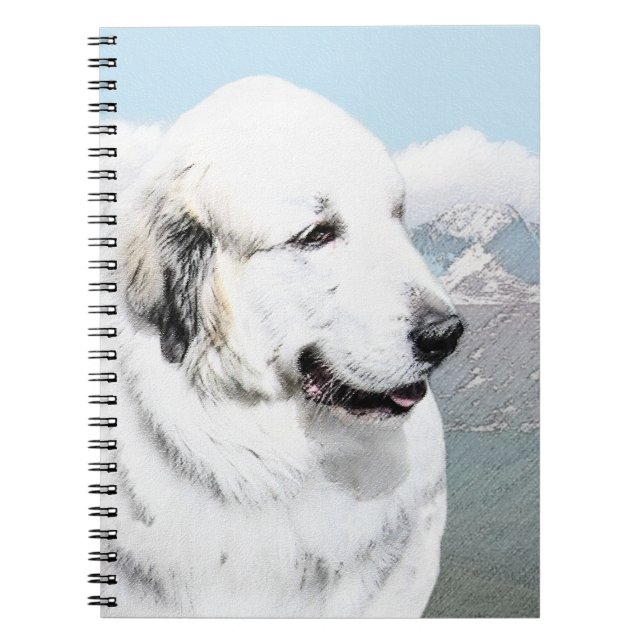 Carnet Peinture des Pyrénées - Art original du chien (Devant)