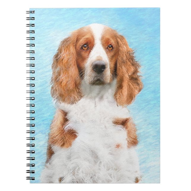 Carnet Peinture d'espagnol Welsh Springer - Art original  (Devant)