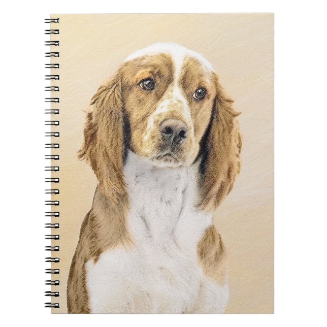 Carnet Peinture d'espagnol Welsh Springer - Art original  (Devant)