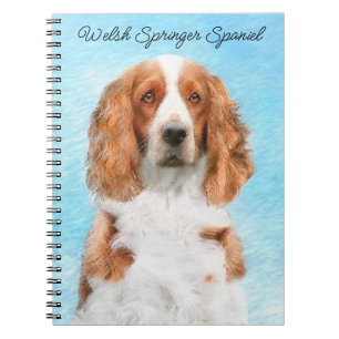 Carnet Peinture d'espagnol Welsh Springer - Art original 