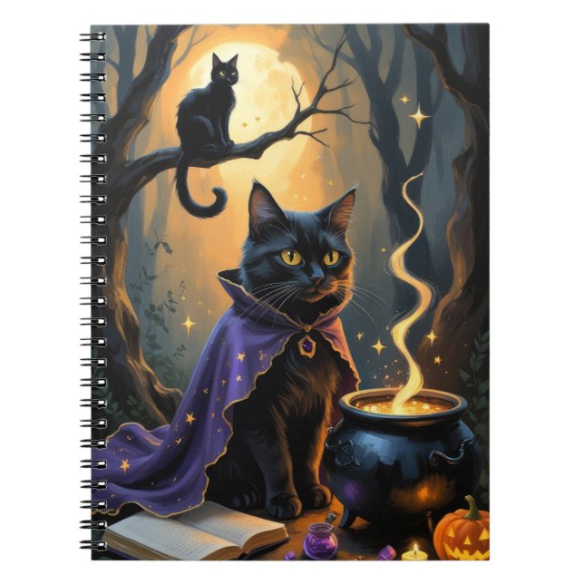 Carnet Peinture d'Halloween en chats noirs (Devant)
