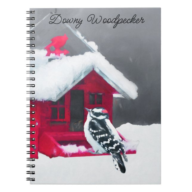 Carnet Peinture Downy Woodpecker - Art original pour oise (Devant)