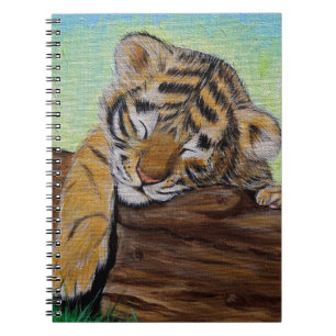 Carnet Peinture d'un petit tigre dormant