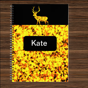 Carnet Peinture éclaboussée de cerf doré 