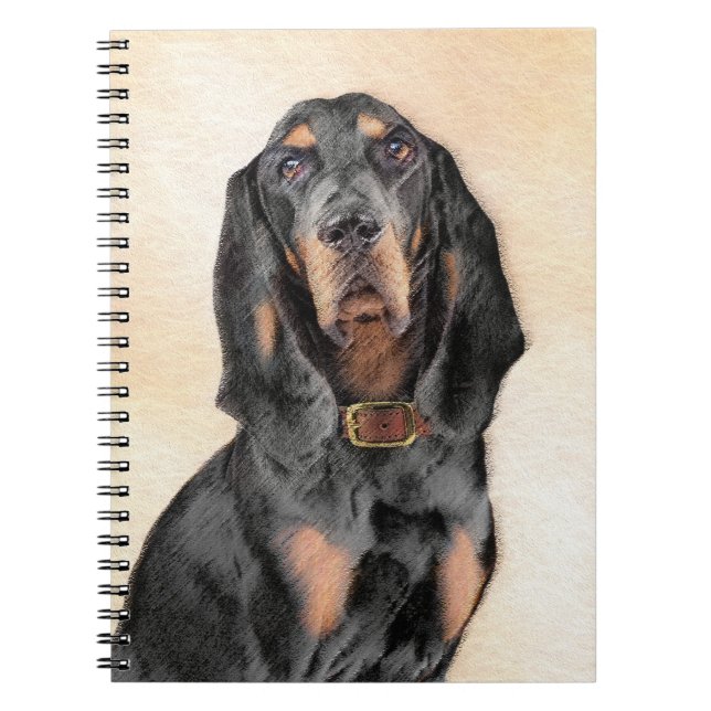 Carnet Peinture en noir et blanc - Art original Chien (Devant)