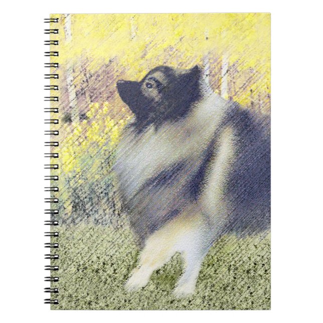 Carnet Peinture en teint de Keeshond - jolie art original (Devant)