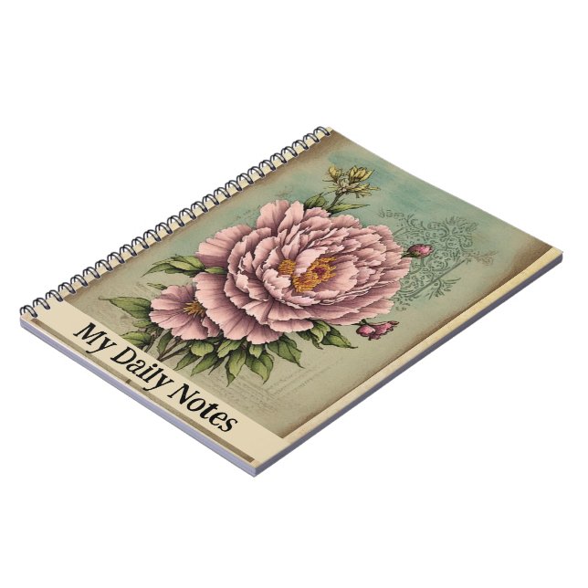 Carnet Peinture Ephémère rose vintage (Côté gauche)