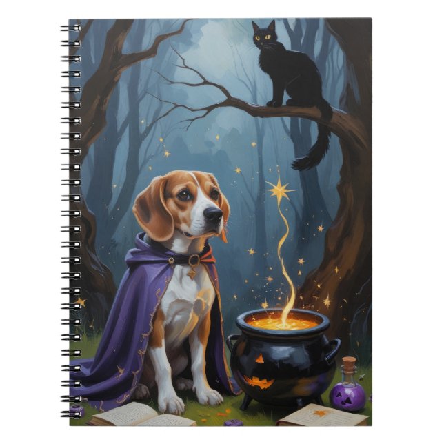 Carnet Peinture fantaisiste d'Halloween de chien Beagle (Devant)
