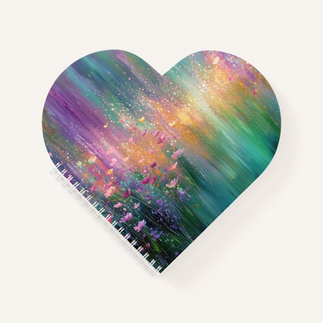 Carnet Peinture florale abstraite aux couleurs vives (Devant)