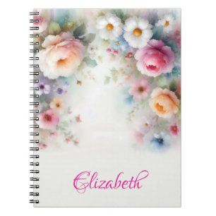 Carnet Peinture florale aquarelle élégante et mignonne