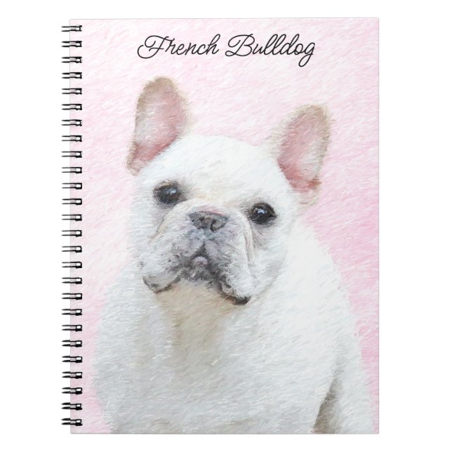 Carnet Peinture française de Bulldog (Crème/Blanc) - Art  (Devant)