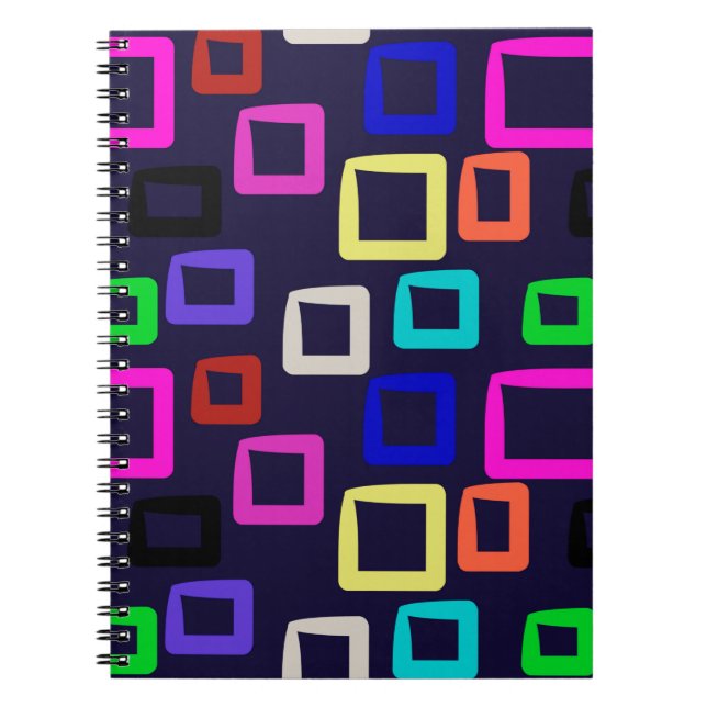 Carnet Peinture géométrique carré, graphisme design trans (Devant)