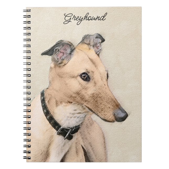 Carnet Peinture Greyhound - Cute Original Chien Art (Devant)