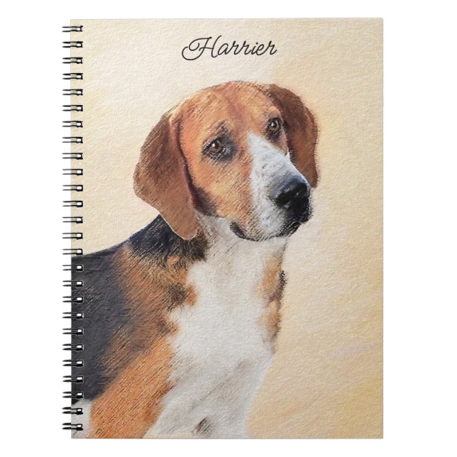 Carnet Peinture Harrier - Joli art original chien (Devant)