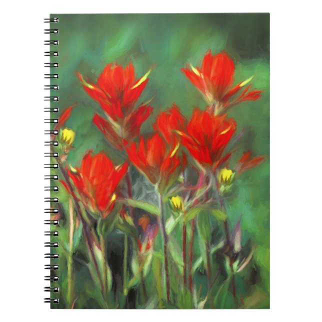 Carnet Peinture indienne de pinceau - Art Fleur original (Devant)