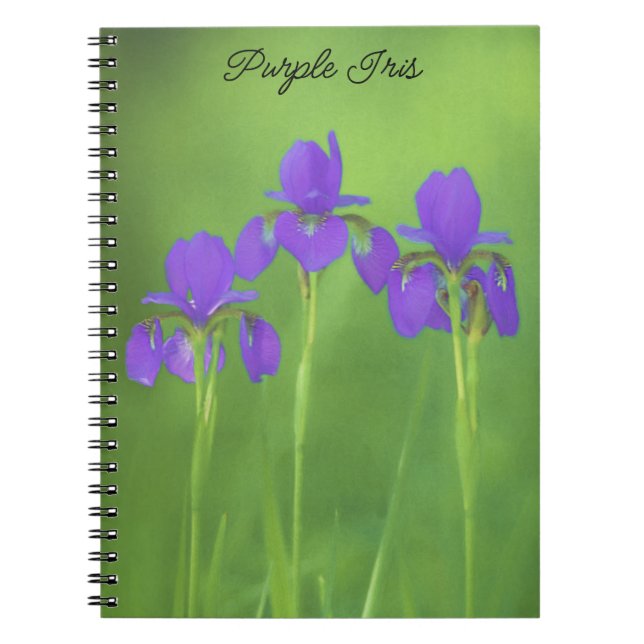 Carnet Peinture Iris Violet - Art Fleur Originale (Devant)