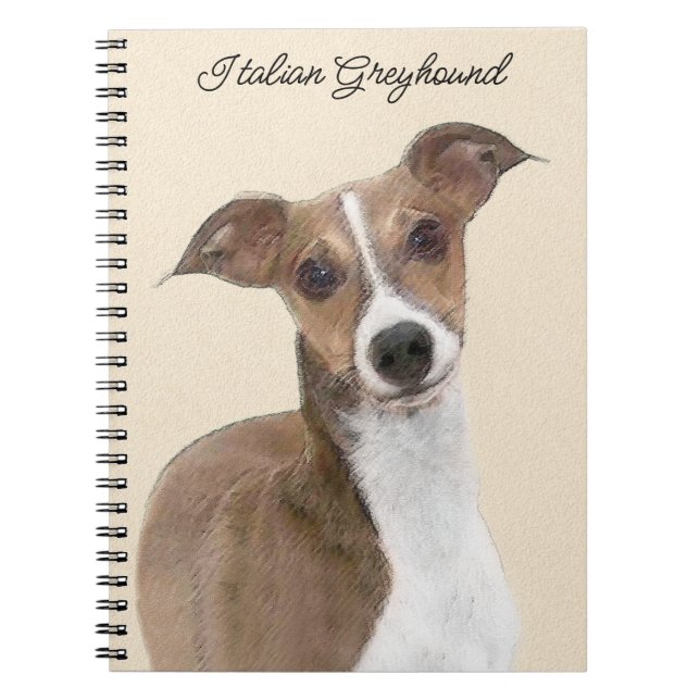 Carnet Peinture italienne Greyhound - Cute Original Chien (Devant)