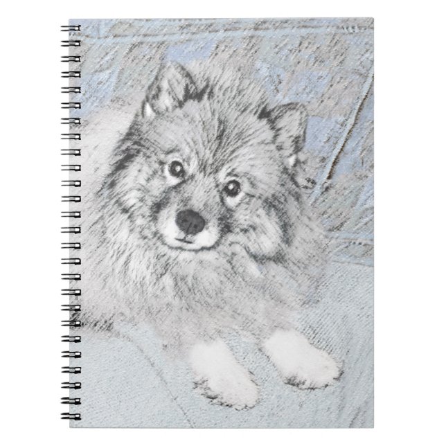 Carnet Peinture Keeshond Beth - Joli art original chien (Devant)