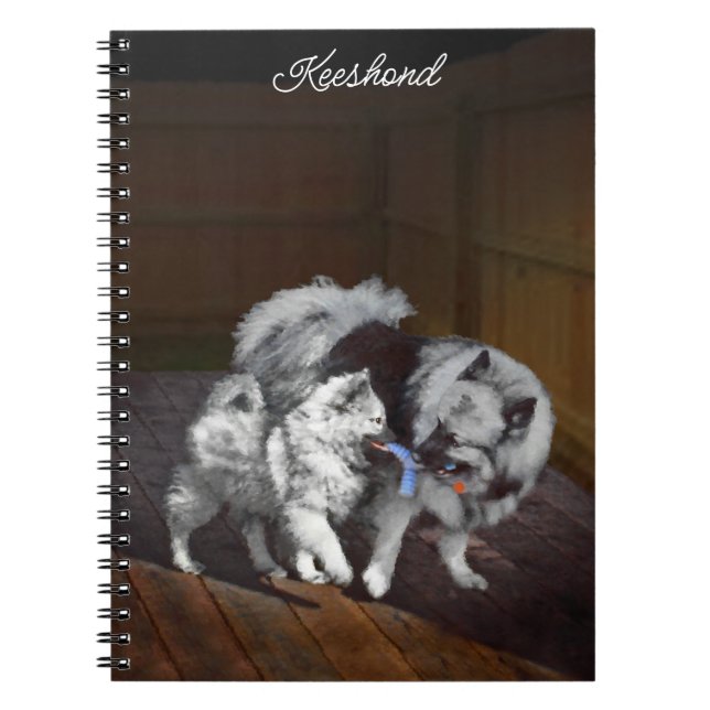 Carnet Peinture Keeshond Playtime - Jolie art original ch (Devant)