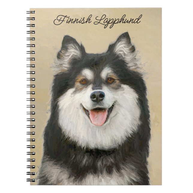 Carnet Peinture Lapphund Finlandaise - Joli art original  (Devant)
