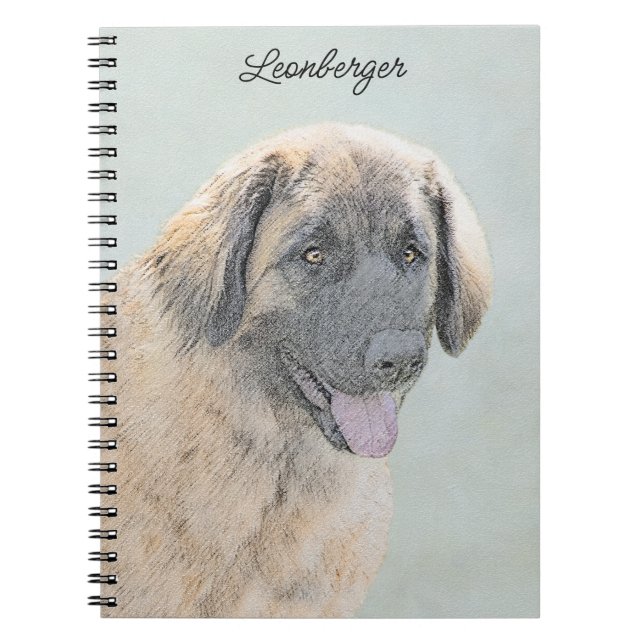 Carnet Peinture Leonberger - Joli art original chien (Devant)