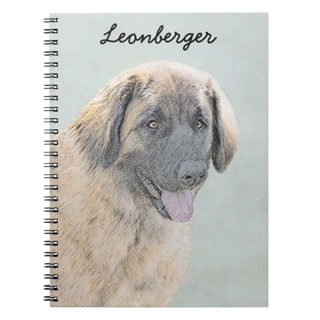 Carnet Peinture Leonberger - Joli art original chien (Devant)